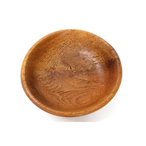 Vintage Turned Wooden Bowl CTW Stamped Rustic Fruit Farmhouse Kitchen Decor 10"